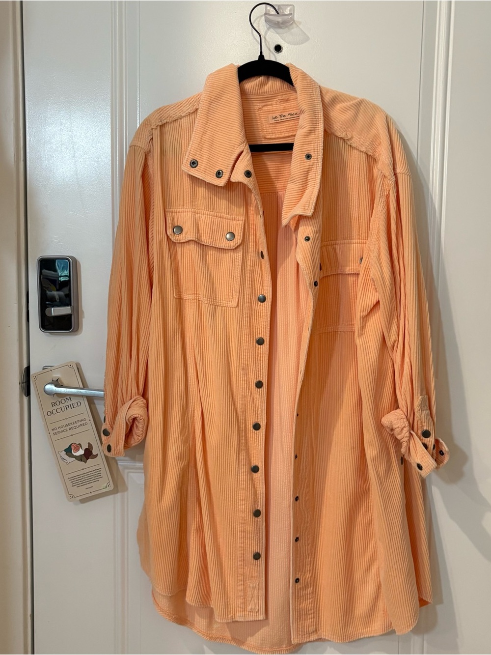 We The Free Peach Corduroy Button-Up Jacket